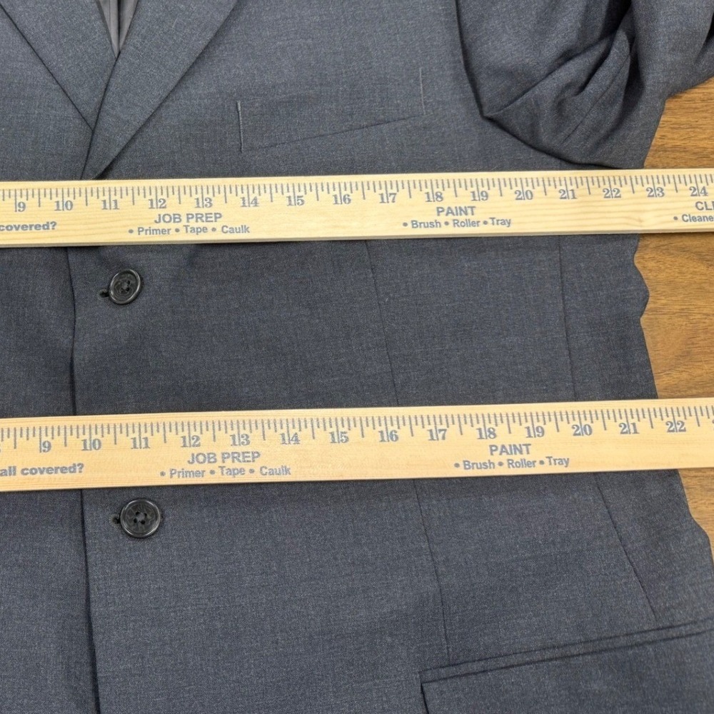 Brooks Brothers 346 Mens 44L Charcoal Grey Stretch Wool 3 Button Blazer Jacket - Picture 10 of 14